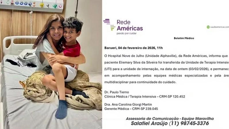 Mara Maravilha deixa UTI e é transferida para unidade de internação — Foto: Reprodução/ Instagram
