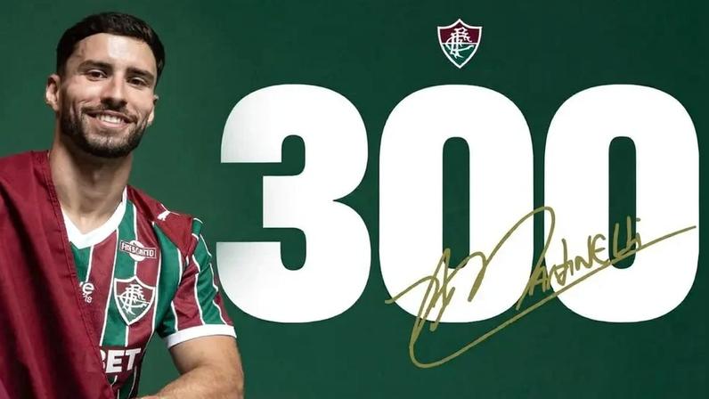 Martinelli completa 300 jogos pelo Fluminense diante do Maricá (Foto: Reprodução/FFC)