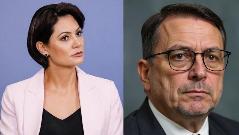 Michelle Bolsonaro e Flávio Bolsonaro