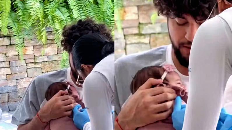 Nattan mostra vacinação de Zuza, sua filha com Rafa Kalimann — Foto: Reprodução/Instagram