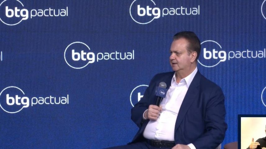 O presidente nacional do PSD, Gilberto Kassab, em evento no BTG Pactual