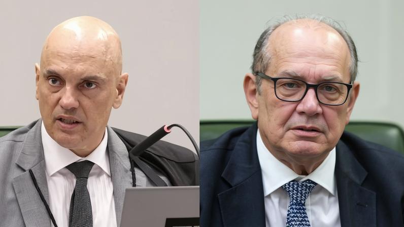 Os ministros Alexandre de Moraes e Gilmar Mendes