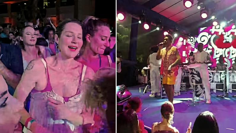 No meio do público, Luana Piovani curte show da Timbalada na Bahia — Foto: Fred Pontes