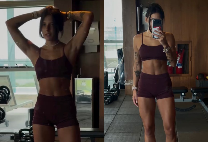 Após desabafo sobre dieta, Ana Castela exibe barriga sarada e pernas torneadas em dia de treino — Foto: Reprodução/Instagram