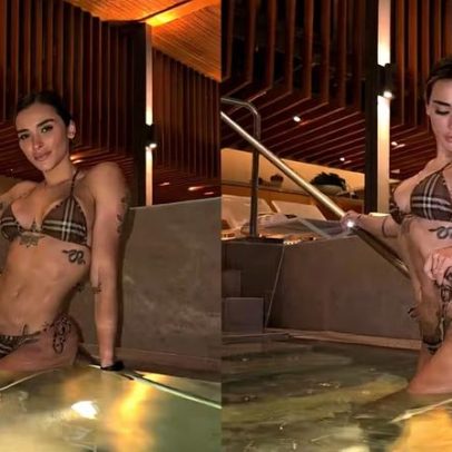 Tainá Militão é fotografada em spa durante viagem à Suíça