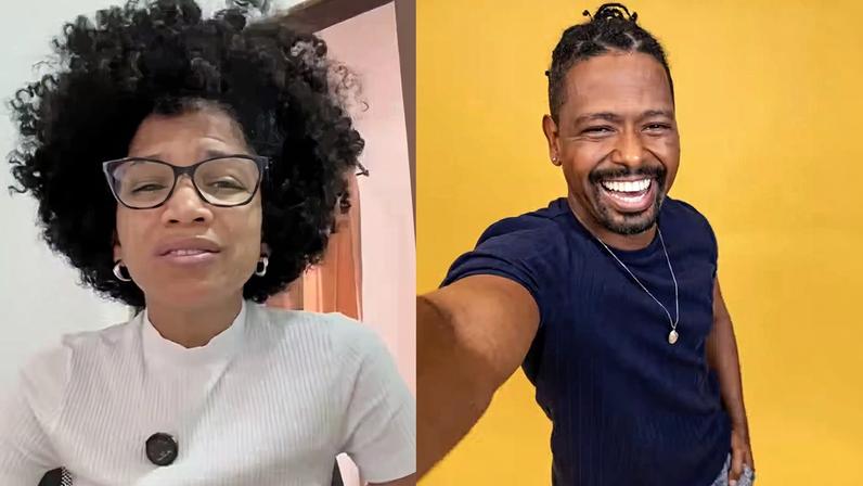 Esposa de Leandro Boneco se pronuncia após Edilson chamá-lo de analfabeto no BBB 26 — Foto: Reprodução/ Instagram - Globo/ Manoella Mello