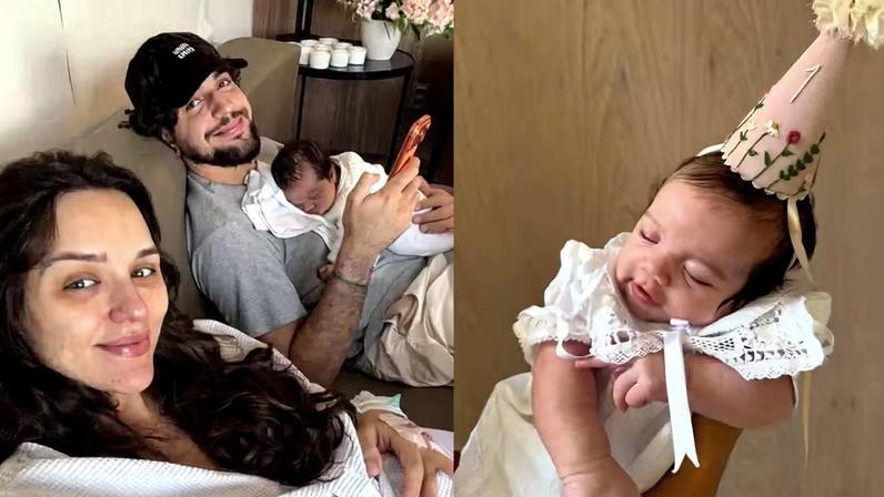 Zuza, filha de Rafa Kalimann e Nattan, celebra primeiro mês de vida — Foto: Reprodução/ Instagram