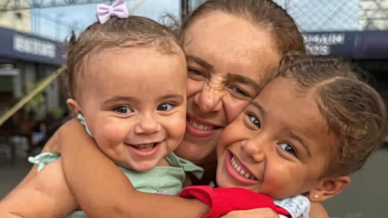 Bruna Biancardi com as filhas, Mel e Mavie — Foto: Reprodução/ Instagram