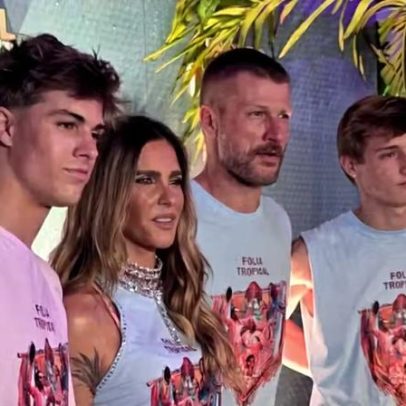 Fernanda Lima e Rodrigo Hilbert levam filhos ao Desfile das Campeãs na Sapucaí