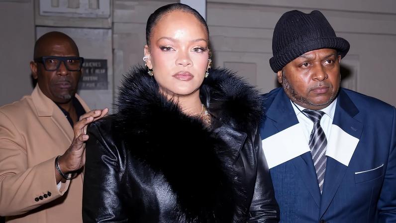 Rihanna suffered a wardrobe malfunction while attending her boyfriend A$AP Rocky’s AWGE fashion show on Friday night.