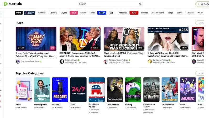 Rumble volta a funcionar no Brasil de forma irregular, diz Anatel