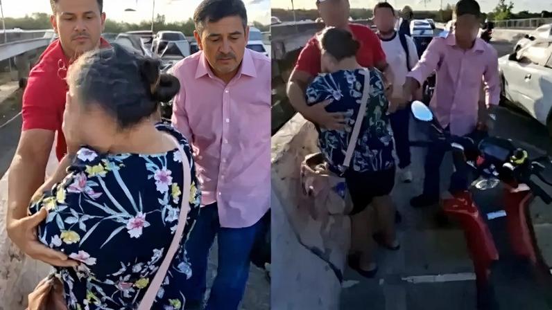 Motoristas impedem mulher de suicídio em viaduto