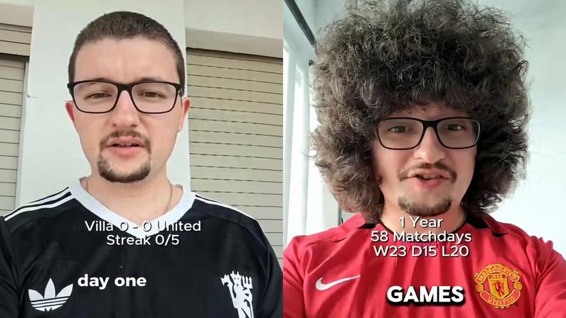 Frank Ilett, torcedor do Manchester United, está há mais de um ano sem cortar o cabelo — Foto: Reprodução/Instagram