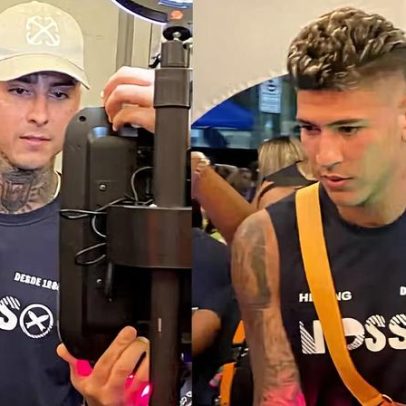 Pulgar e Carrascal celebram vitória do Flamengo com festa na Sapucaí