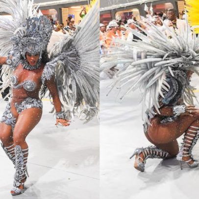 Rosiane Pinheiro minimiza tombo no Sambódromo, permanece em êxtase