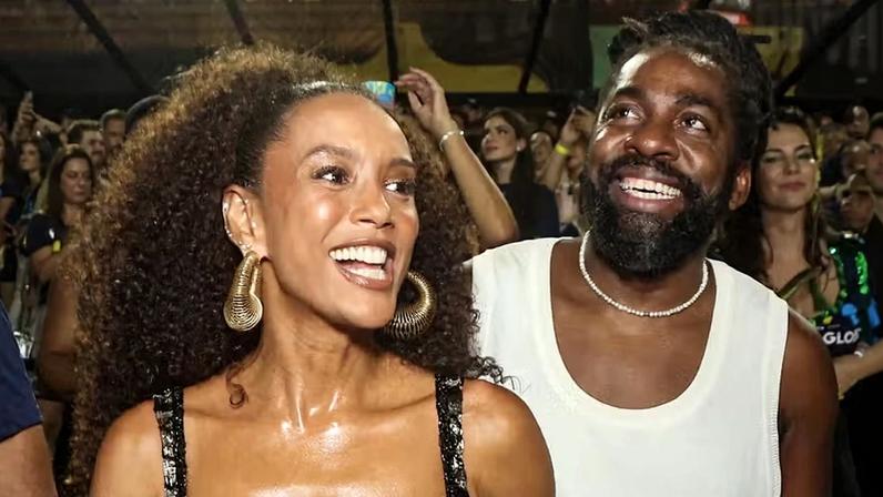 Taís Araujo e Lázaro Ramos no Camarote Quem O Globo — Foto: Dilson Silva