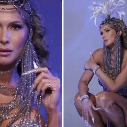 Lívia Andrade faz último ensaio técnico antes do Carnaval com pedrarias