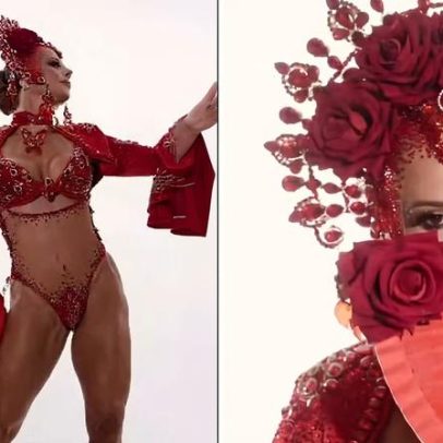 Viviane Araujo faz último ensaio técnico com Salgueiro e mostra fantasia