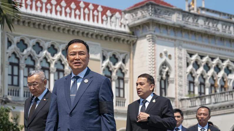 Thai Prime Minister Anutin Charnvirakul arrives at the Government House in Bangkok on Feb. 9.
