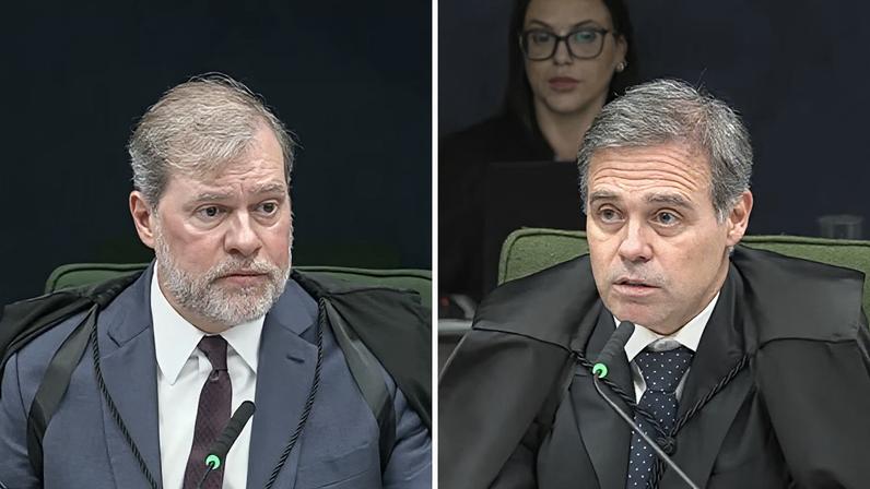 Toffoli e Mendonça discutem no STF — Foto: Reprodução