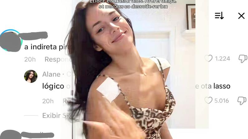 Alene Dias rebateu seguidora após vídeo gerar polêmica — Foto: Reprodução/TikTok