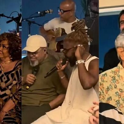 Regina Casé celebra aniversário em roda de samba com Alcione e Caetano