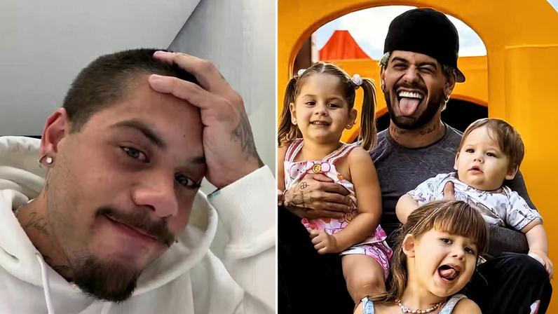 Longe dos filhos, Zé Felipe chora de saudade — Foto: Reprodução/Instagram