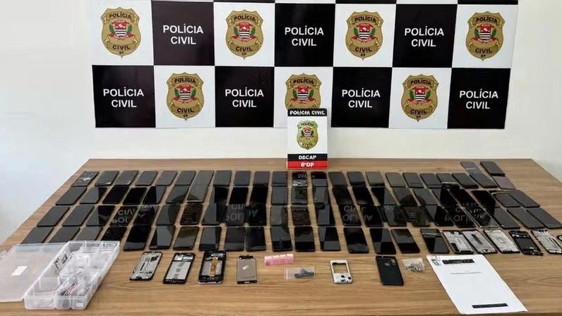 Polícia de SP faz operação para localizar celulares roubados e apreende mais de 10 mil aparelhos — Foto: Divulgação/SSP