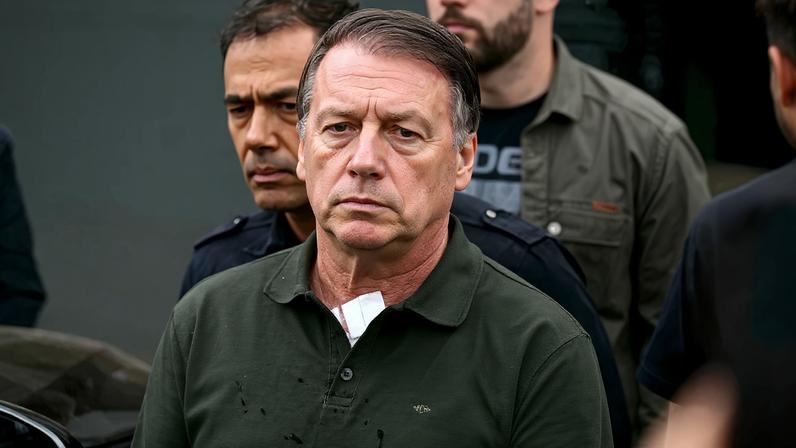 O ex-presidente Jair Bolsonaro (PL) após sair do hospital DF Star, em Brasília. Foto: Pablo Porciuncula/AFP