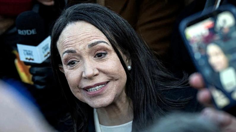 María Corina Machado, opositora de Nicolás Maduro. Foto: Drew Angerer/AFP