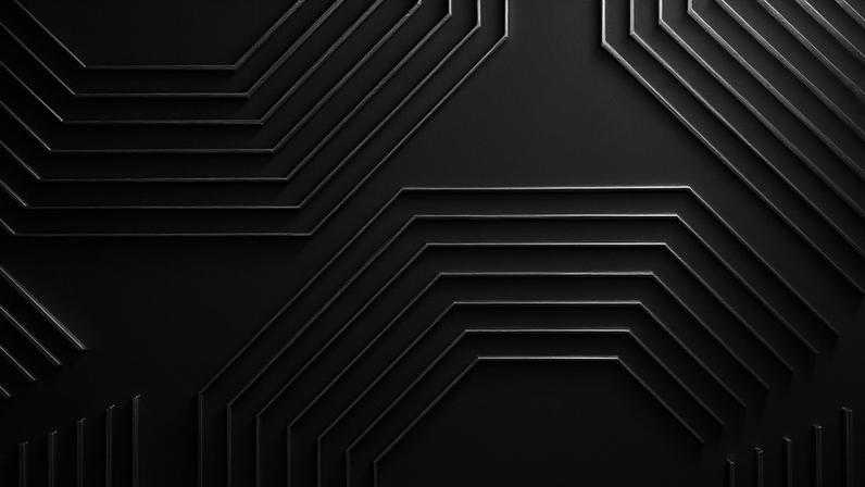 A black background with 3D Octagonal elements