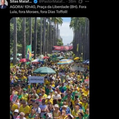 Ato da direita reúne multidão na Praça da Liberdade, BH