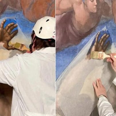 Suor de turistas desbota pinturas do teto da Capela Sistina na restauração