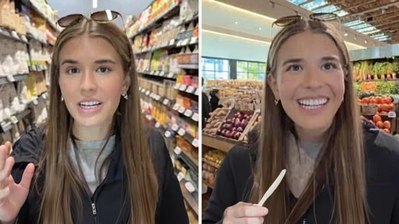 Kai Trump in still images from her YouTube video ‘I Brought My Secret Service to Erewhon’. Composite: @kaitrump/YouTube