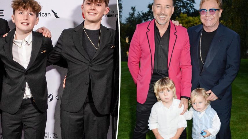 Elton John and David Furnish’s sons, Zachary and Elijah (pictured here in a photo from March 2025), posed for a new family portrait obtained by People.