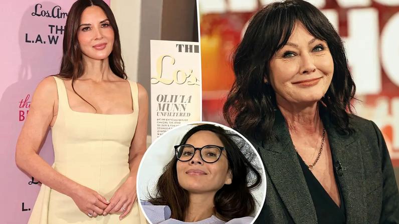 Olivia Munn, seen here, detailed her breast cancer battle during the The L.A. Woman Luncheon in Beverly Hills, Calif., on Friday.