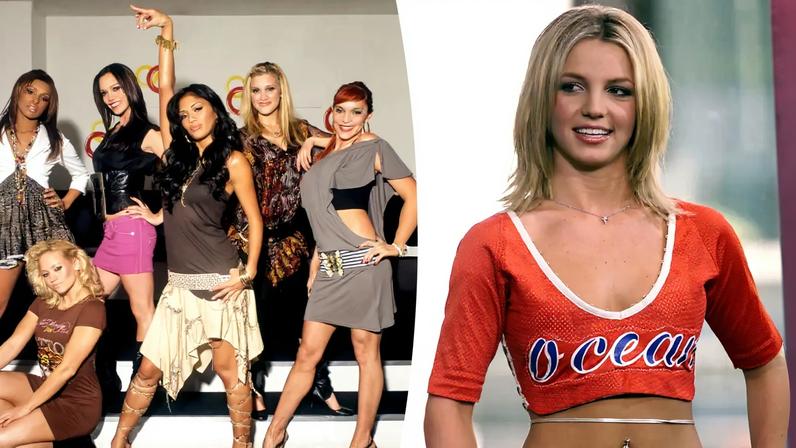 Split image of the Pussycat Dolls and Britney Spears