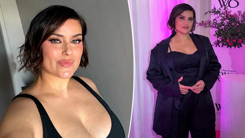Nelly Furtado donned a midnight blue silk jumpsuit at the Women for Women’s event in Toronto on Tuesday.