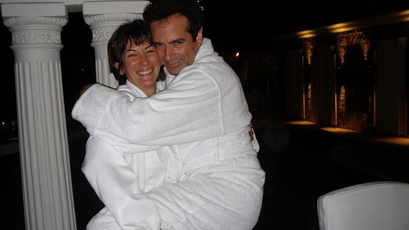 Ghislaine Maxwell and David Copperfield in a photo released by the Department of Justice.