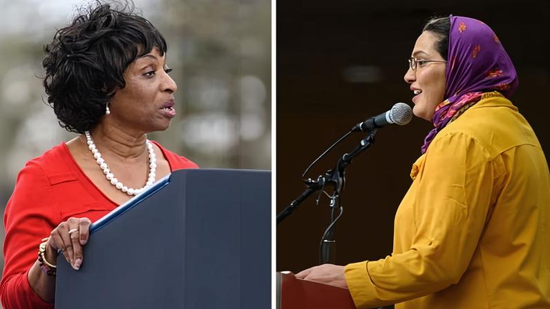Valerie Foushee and Nida Allam, who are vying to win the Democratic primary on Tuesday.