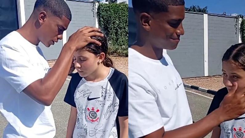 Jogador do Corinthians ora por menina torcedora e seu crescimento na fé