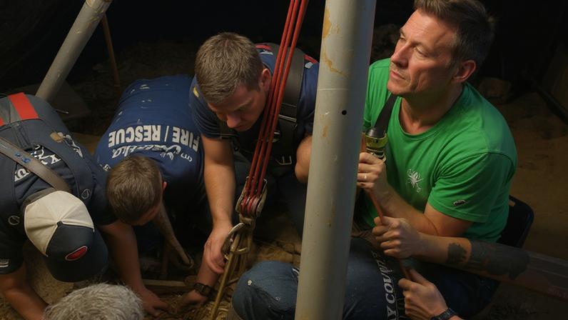 Specialized officials, including from the Palatka fire department, during the hours-long rescue.