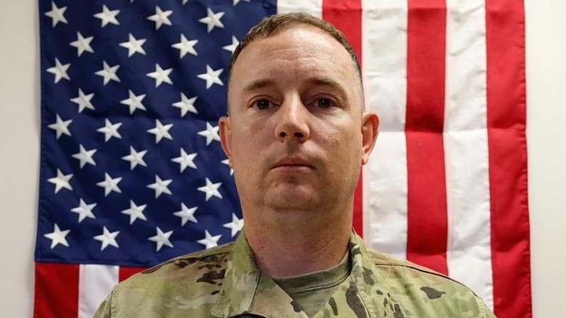 US army major Jeffrey O'Brien, 45. O'Brien was killed on 1 March at the Port of Shuaiba, Kuwait, in a drone attack.