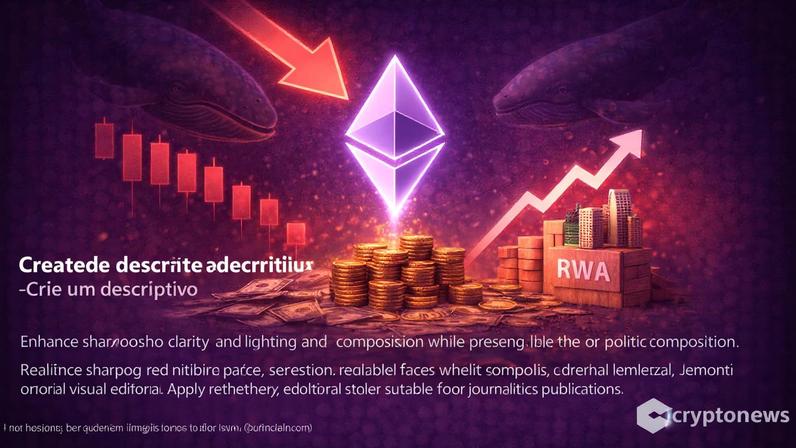 Ethereum em queda: baleias no 7º mês; RWA atinge US$15 bi
