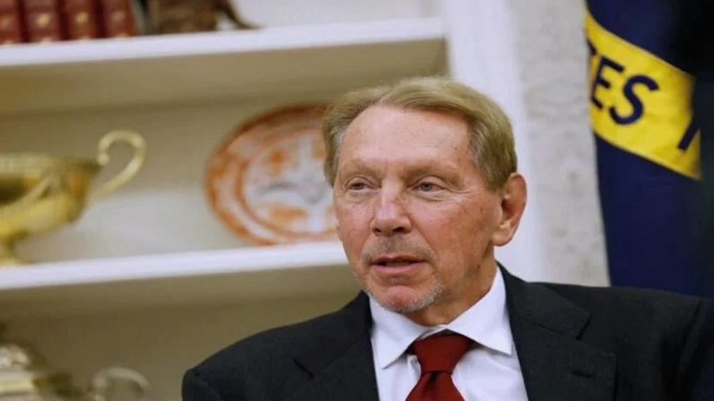 Larry Ellison na Casa Branca em 2025, em uma de pelo menos quatro viagens a Washington, D.C., no ano passado