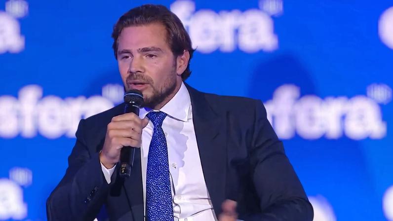 Daniel Vorcaro, banqueiro do liquidado Banco Master. (Foto: Reprodução/Youtube/Esfera Brasil)