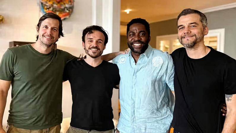 Vladimir Brichta, Gustavo Falcão, Lázaro Ramos e Wagner Moura — Foto: Reprodução/ Instagram