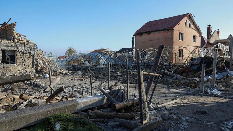 A view shows a residential area heavily damaged by a Russian missile strike, amid Russia's attack on Ukraine in Odesa November 17, 2024. Reuters/Nina Liashonok/Proibida reprodução