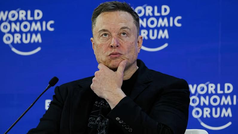 Elon Musk no Fórum Econômico Mundial, em Davos, em janeiro de 2026. Ele lidera o ranking de bilionários de 2026. — Foto: REUTERS/Denis Balibouse