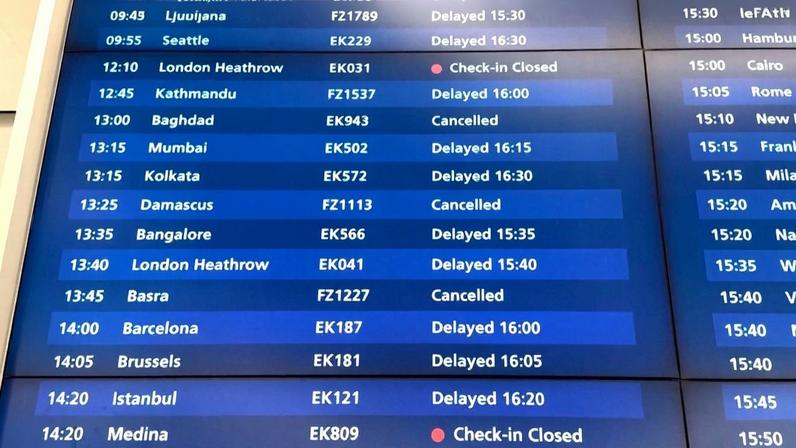 28/02/2026 - Cenas do aeroporto de Dubai enquanto companhias aéreas globais cancelam voos pelo Oriente Médio. Foto: Frame/Reuters- Proibido reprodução
